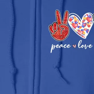 Peace Love Nurse Stethoscope Peace Hand Sign Nursing Funny Gift Full Zip Hoodie