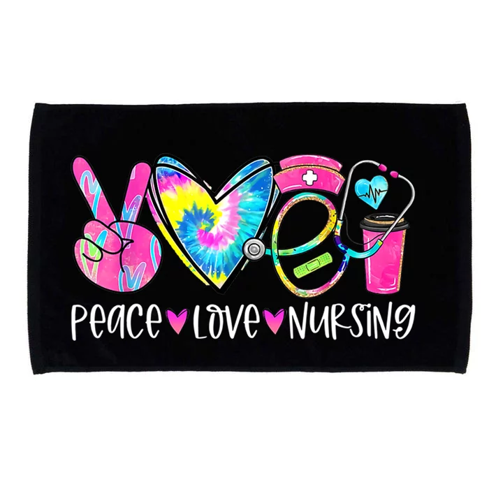 Peace Love Nursing Colorful Cute Nurse Gift Microfiber Hand Towel