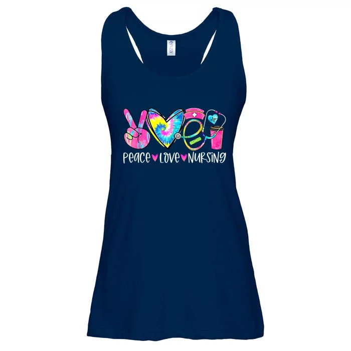 Peace Love Nursing Colorful Cute Nurse Gift Ladies Essential Flowy Tank