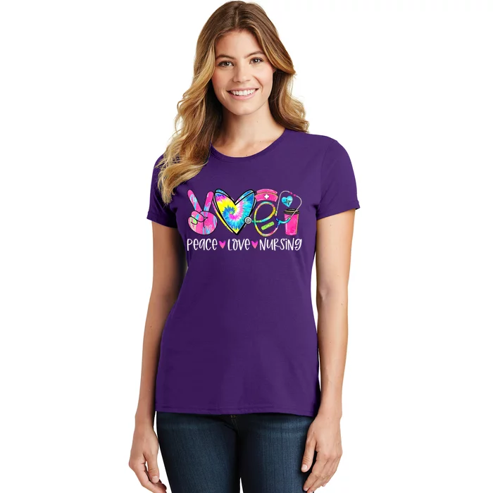 Peace Love Nursing Colorful Cute Nurse Gift Women's T-Shirt