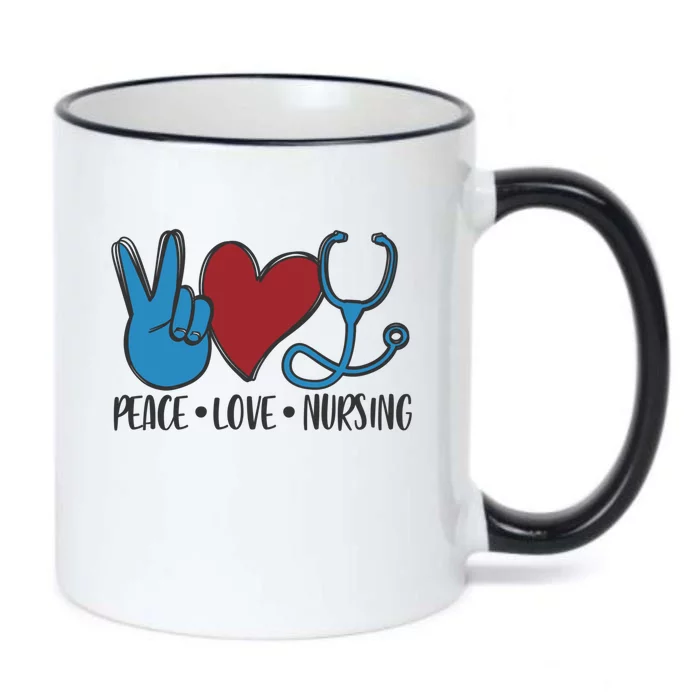 Peace Love Nursing Cool Graphic Gift For Nurse Gift Black Color Changing Mug