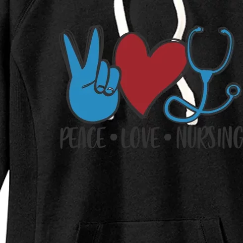 Peace Love Nursing Cool Graphic Gift For Nurse Gift Women's Fleece Hoodie