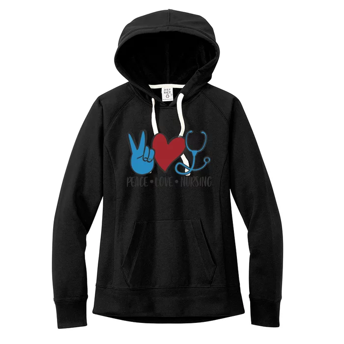 Peace Love Nursing Cool Graphic Gift For Nurse Gift Women's Fleece Hoodie