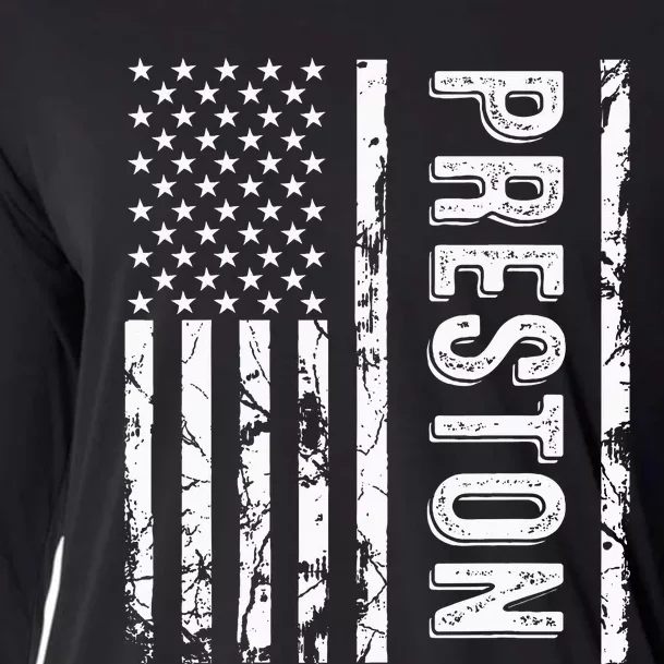 Preston Last Name Funny Surname Team Preston Family Reunion Cooling Performance Long Sleeve Crew