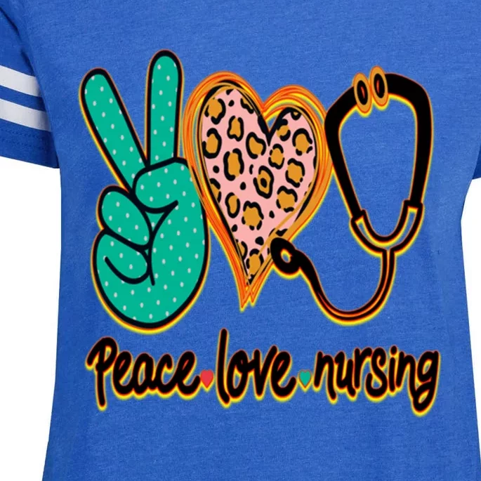 Peace Love Nursing! A Great Meme And A Great Gift! Gift Enza Ladies Jersey Football T-Shirt