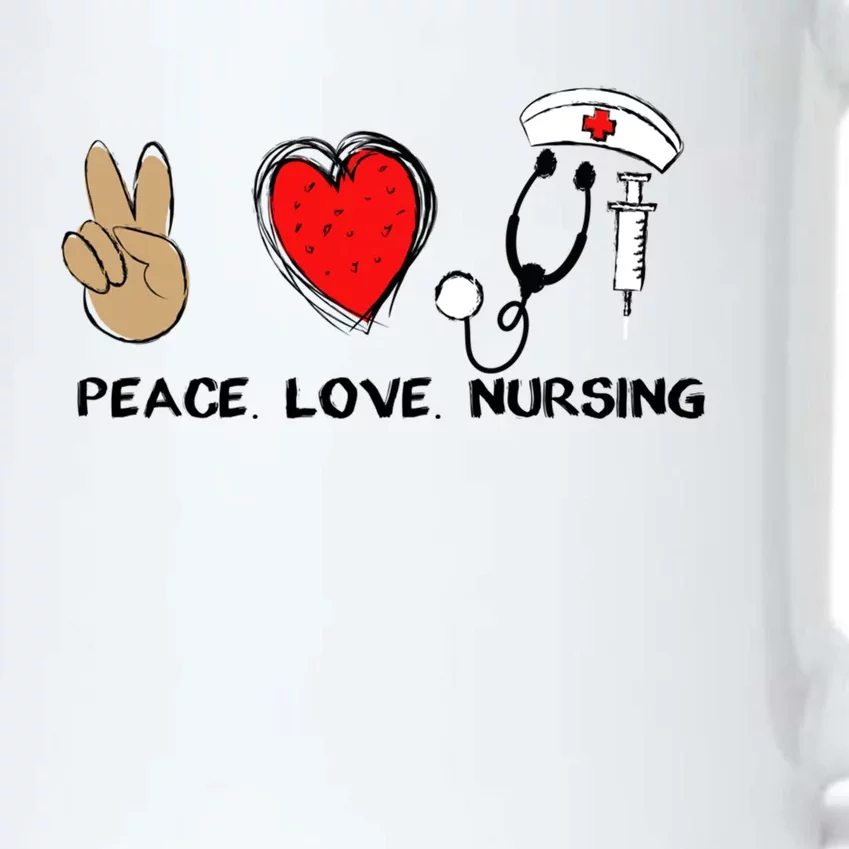 Peace Love Nursing Doctor Nurse Health Care Gift Black Color Changing Mug