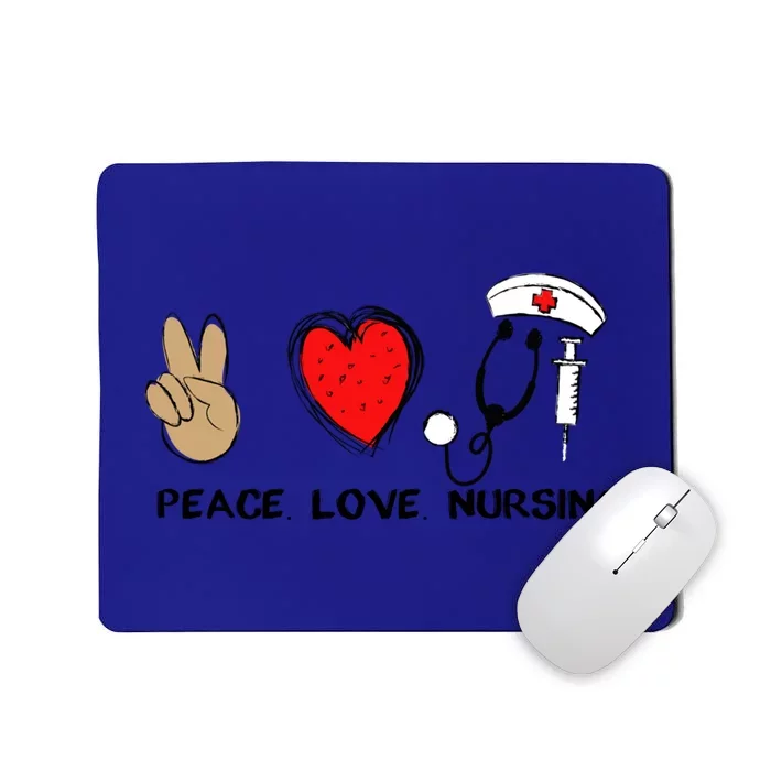 Peace Love Nursing Doctor Nurse Health Care Gift Mousepad