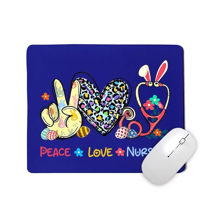 Peace Love Nursing Easter Day Leopard Stethoscope Rn Nurses Great Gift Mousepad