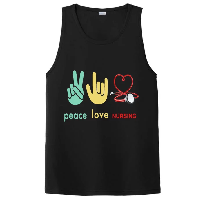 Peace Love Nursing Funny Nurse Costume Gift Performance Tank