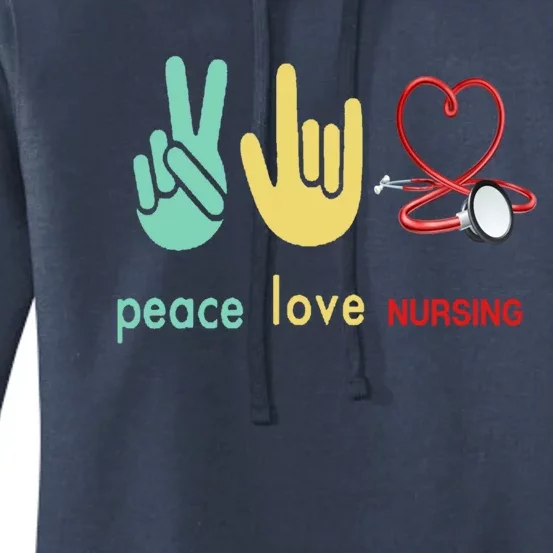 Peace Love Nursing Funny Nurse Costume Gift Women's Pullover Hoodie