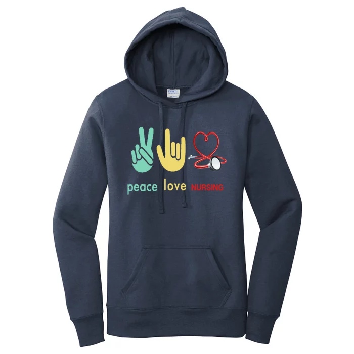 Peace Love Nursing Funny Nurse Costume Gift Women's Pullover Hoodie