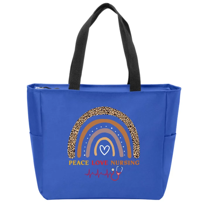 Peace Love Nursing Nurse Life Gift Zip Tote Bag