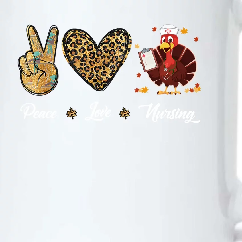 Peace Love Nursing Funny Thanksgiving Turkey Outfit Gift Black Color Changing Mug