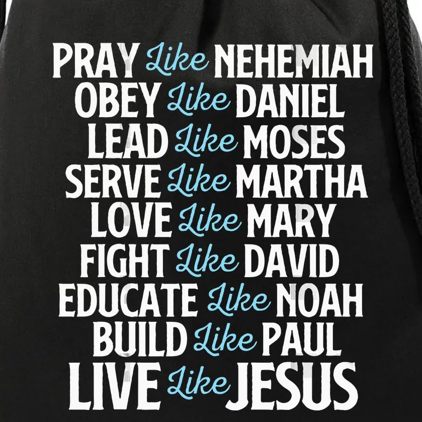 Pray Like Nehemiah Christian Faith Jesus Christ Religious Drawstring Bag