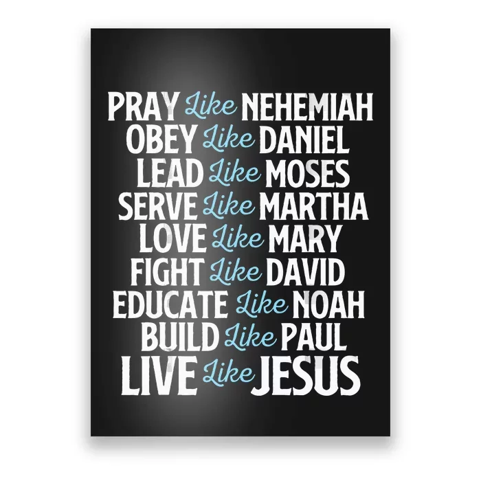 Pray Like Nehemiah Christian Faith Jesus Christ Religious Poster