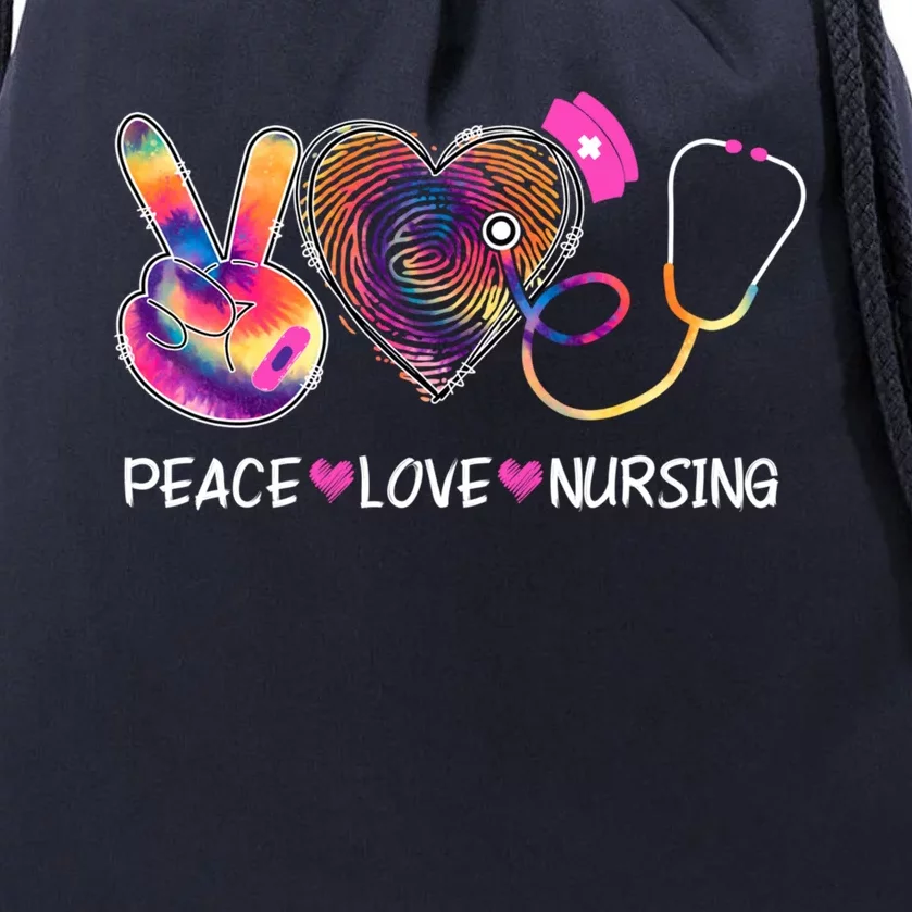 Peace Love Nursing Happy Nurse Week Day On May Great Gift Drawstring Bag