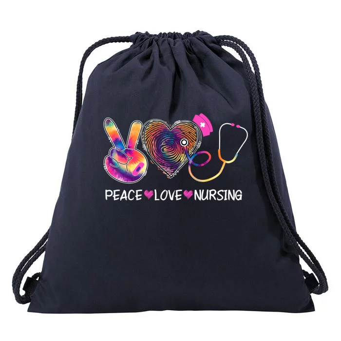 Peace Love Nursing Happy Nurse Week Day On May Great Gift Drawstring Bag