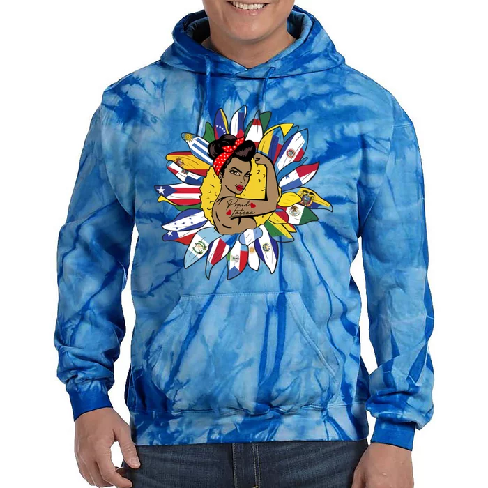 Proud Latina National Hispanic Heritage Month Feminism Gift Tie Dye Hoodie