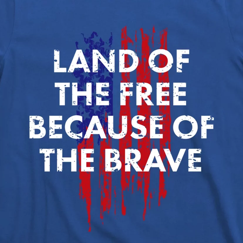 Patriotic Land Of The Free Because Of The Brave Usa Flag Funny Gift T-Shirt