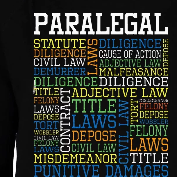 Paralegal Law Office Justice Jurist Attorney Assistant Womens Funnel Neck Pullover Hood