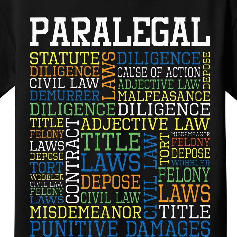 Paralegal Law Office Justice Jurist Attorney Assistant Kids T-Shirt