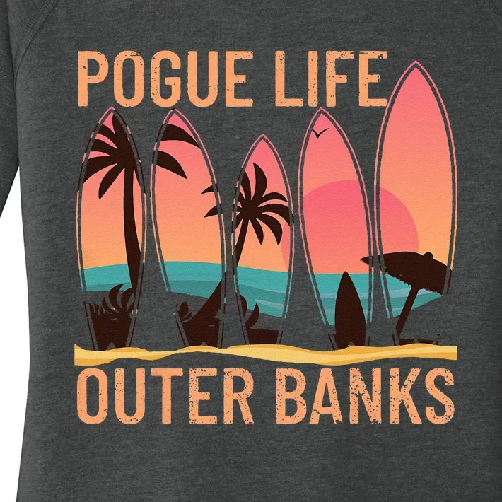 Pogue Life Outer Banks Beach Sunset Surfing Pogue Life Women's Perfect Tri Tunic Long Sleeve Shirt