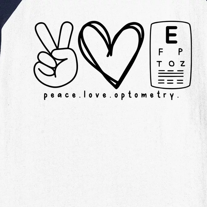 Peace Love Optometry Baseball Sleeve Shirt