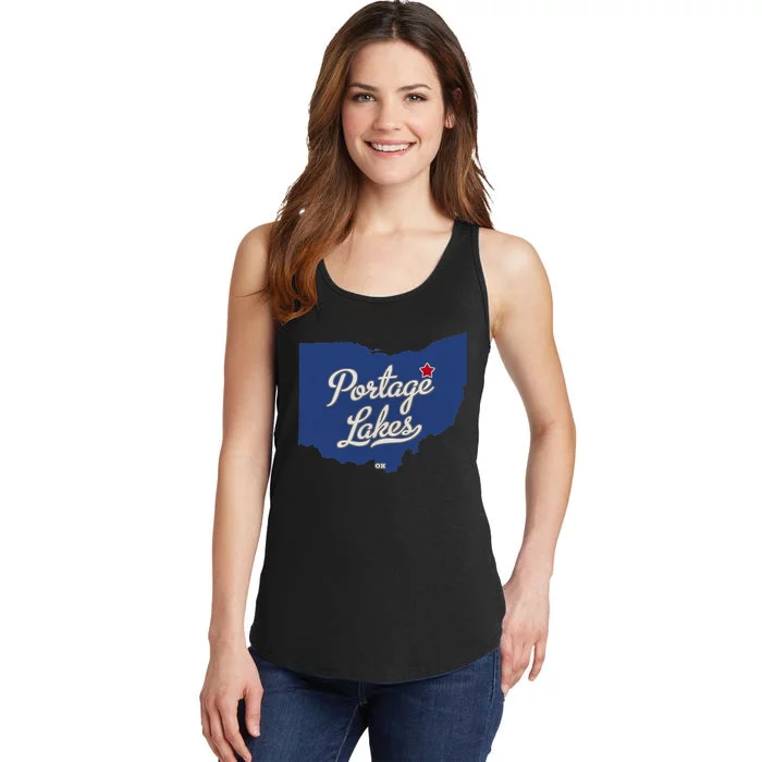 Portage Lakes Ohio OH Map Ladies Essential Tank