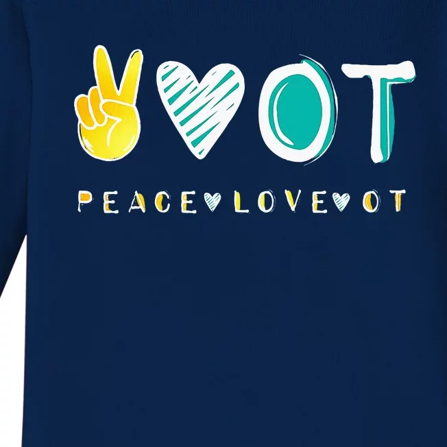 Peace Love Ot Ota Occupational Therapy Baby Long Sleeve Bodysuit