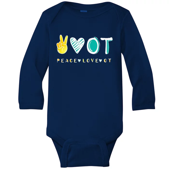 Peace Love Ot Ota Occupational Therapy Baby Long Sleeve Bodysuit