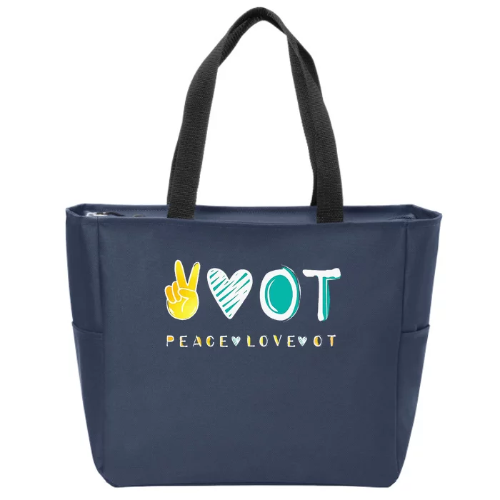 Peace Love Ot Ota Occupational Therapy Zip Tote Bag