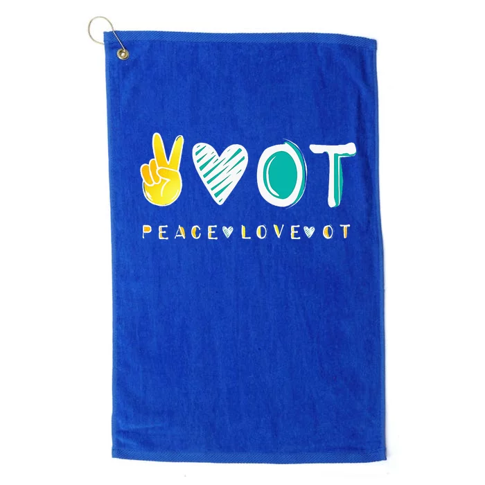 Peace Love Ot Ota Occupational Therapy Platinum Collection Golf Towel