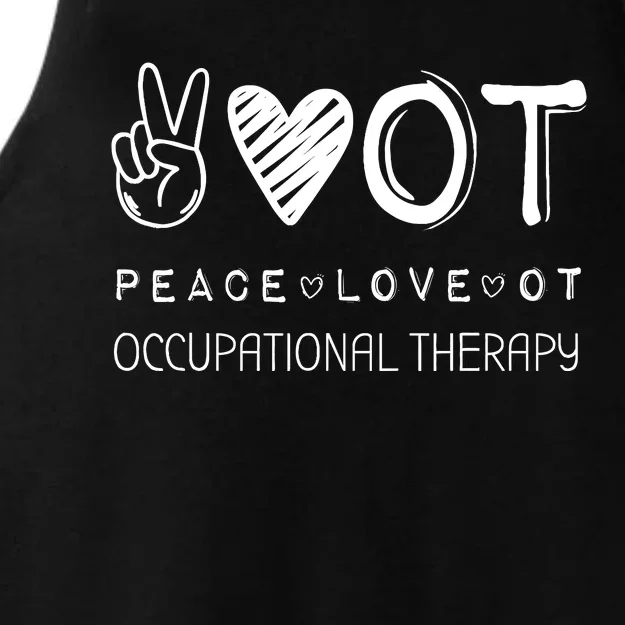 Peace Love Ot Occupational Therapy Therapist Gift Ladies Tri-Blend Wicking Tank