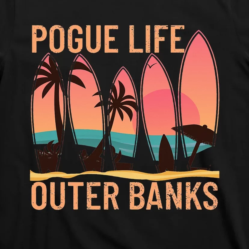 Pogue Life Outer Banks Beach Sunset Surfing T-Shirt