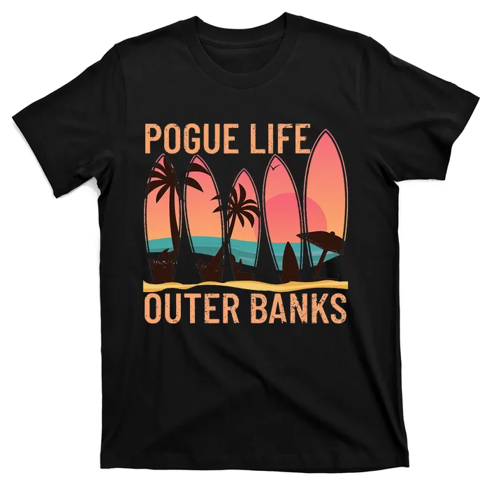 Pogue Life Outer Banks Beach Sunset Surfing T-Shirt