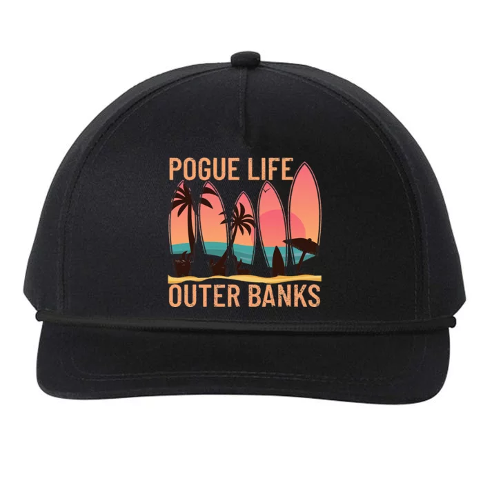 Pogue Life Outer Banks Beach Sunset Surfing Snapback Five-Panel Rope Hat