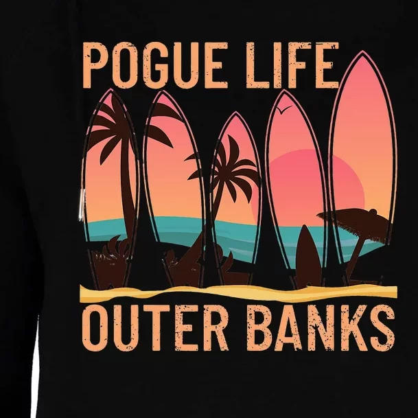 Pogue Life Outer Banks Beach Sunset Surfing Womens Funnel Neck Pullover Hood