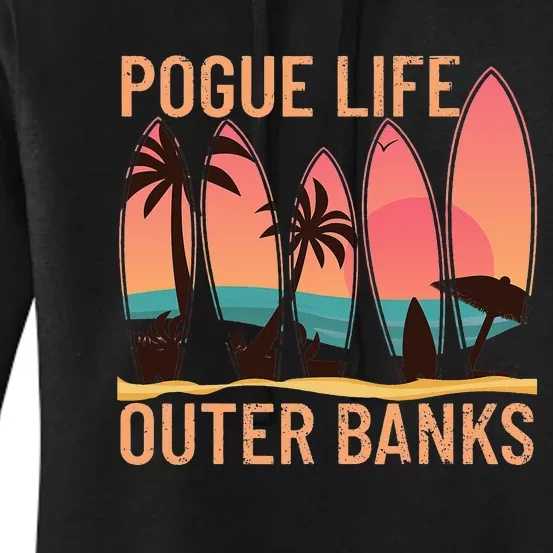 Pogue Life Outer Banks Beach Sunset Surfing Women's Pullover Hoodie