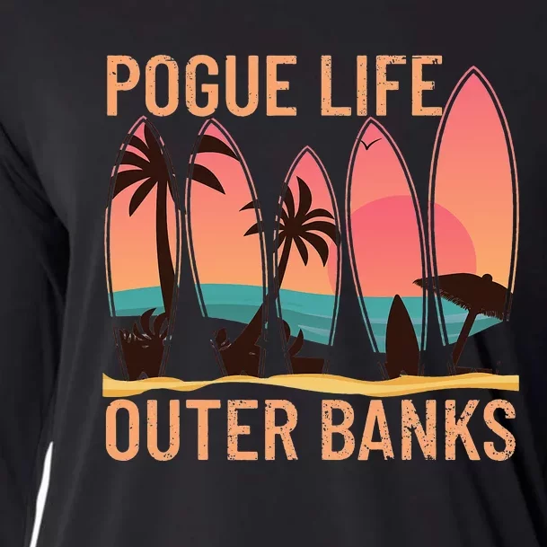 Pogue Life Outer Banks Beach Sunset Surfing Cooling Performance Long Sleeve Crew