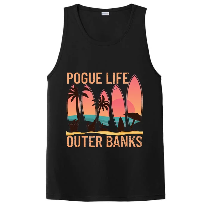 Pogue Life Outer Banks Beach Sunset Surfing Performance Tank