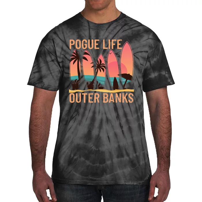 Pogue Life Outer Banks Beach Sunset Surfing Tie-Dye T-Shirt