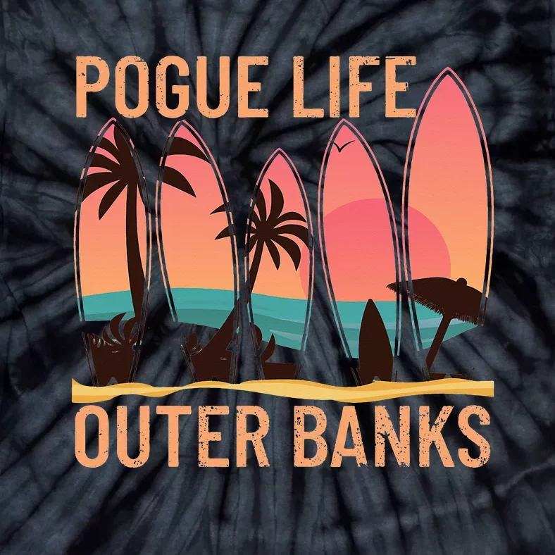 Pogue Life Outer Banks Beach Sunset Surfing Tie-Dye T-Shirt