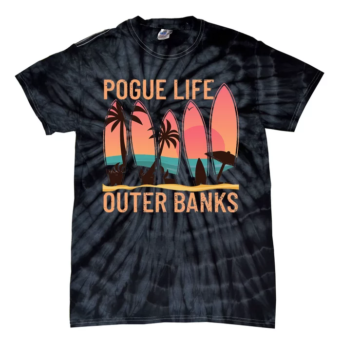 Pogue Life Outer Banks Beach Sunset Surfing Tie-Dye T-Shirt