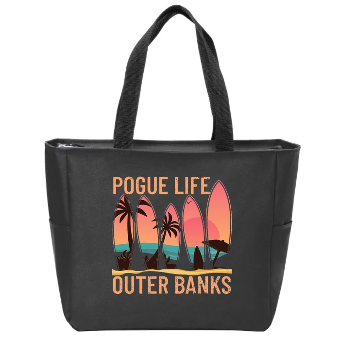 Pogue Life Outer Banks Beach Sunset Surfing Zip Tote Bag