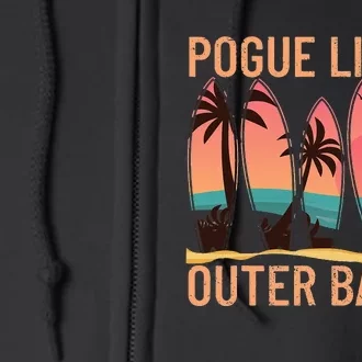 Pogue Life Outer Banks Beach Sunset Surfing Full Zip Hoodie