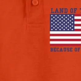 Patriotic Land Of The Free Because Of The Brave Meaningful Gift Dry Zone Grid Performance Polo