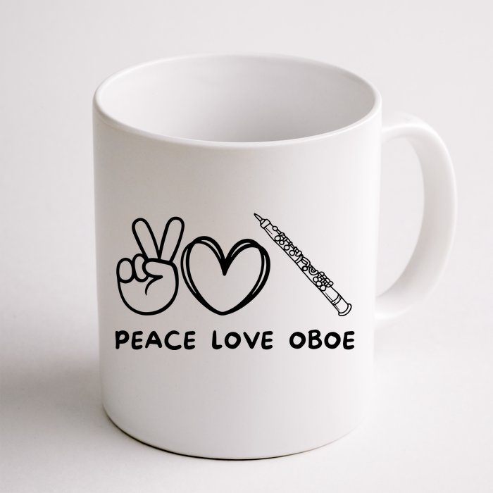 Peace Love Oboe Retro Oboe Lover Oboe Player Oboes Music Front & Back Coffee Mug