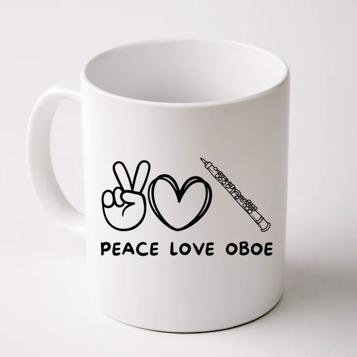 Peace Love Oboe Retro Oboe Lover Oboe Player Oboes Music Front & Back Coffee Mug