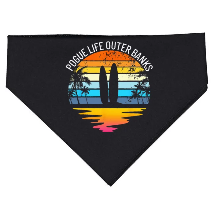 Pogue Life Outer Banks Retro Sunset Surfing OBX Pogue Life USA-Made Doggie Bandana