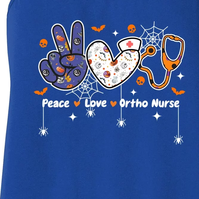 Peace Love Orthopaedic Nurse Nursing Life Halloween Costume Gift Women's Racerback Tank